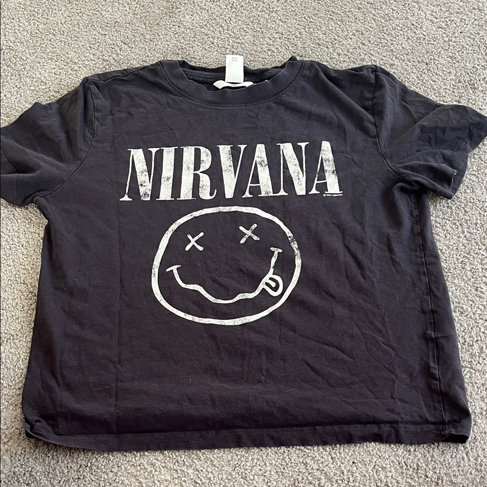 NIRVANA Black Graphic Kids Tee